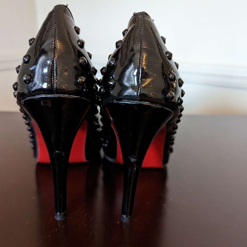 Black Spiked High Heels Size 40 - Picture 7 of 10
